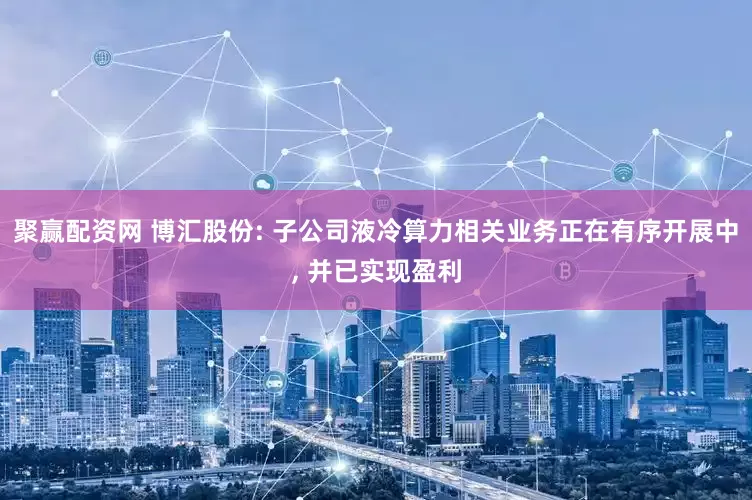 聚赢配资网 博汇股份: 子公司液冷算力相关业务正在有序开展中, 并已实现盈利